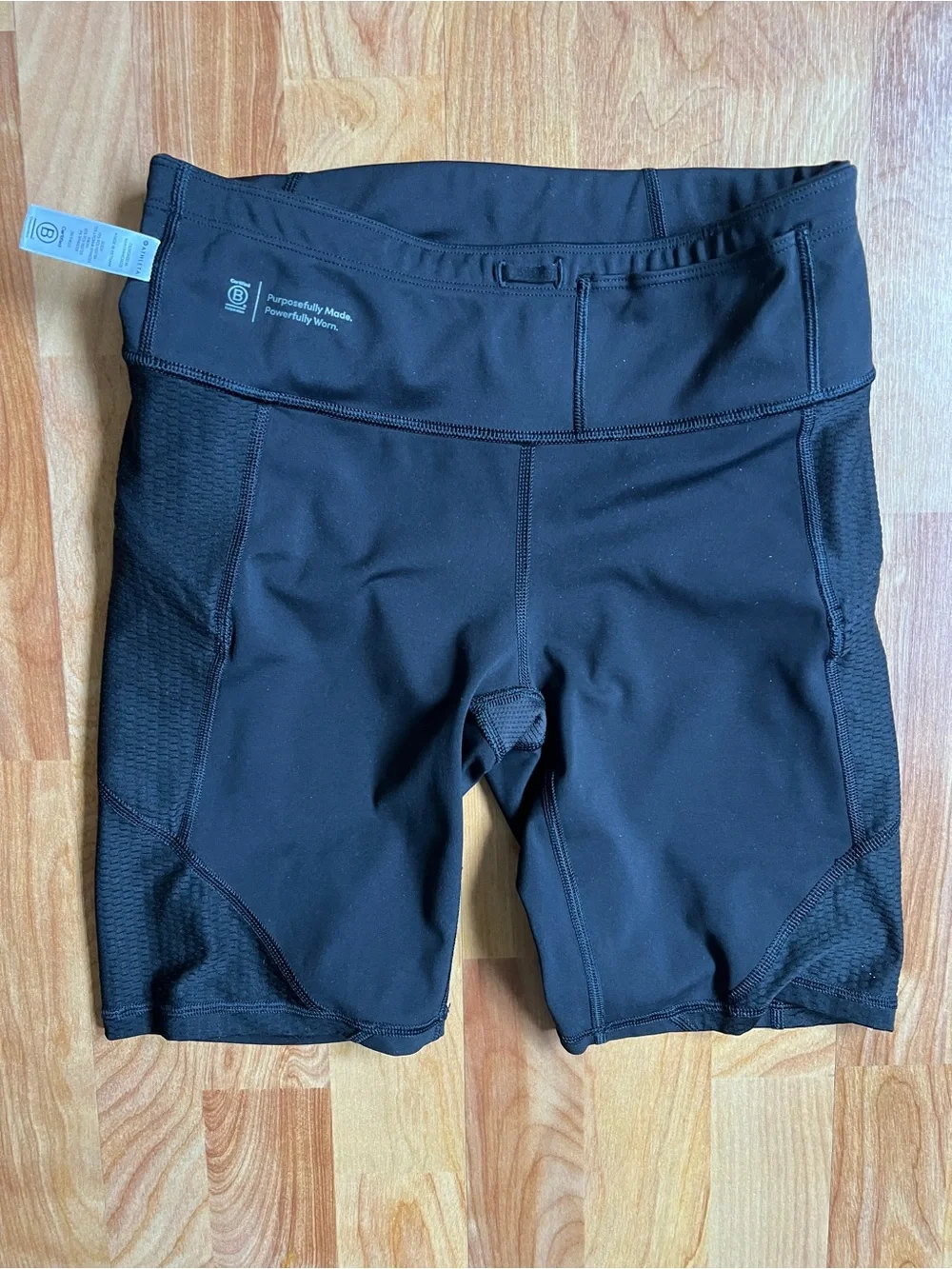 Athleta Black High-Rise Bike Shorts with Zip Pockets